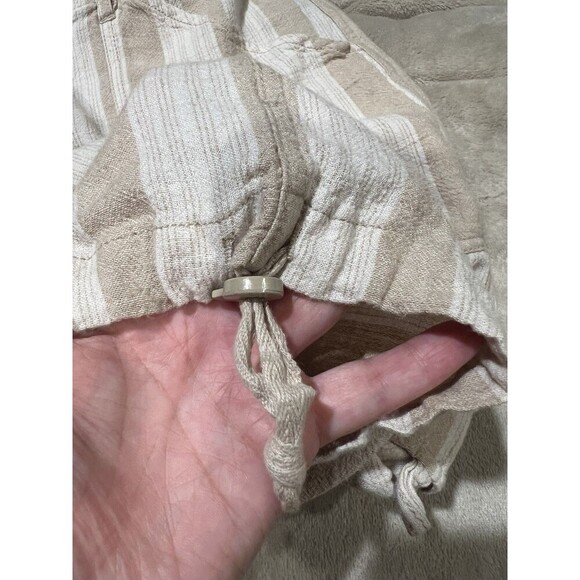 Sanctuary x Anthropologie Stripe Mid-Rise Crop Linen Blend Pants Beige Size 29 - Picture 11 of 11